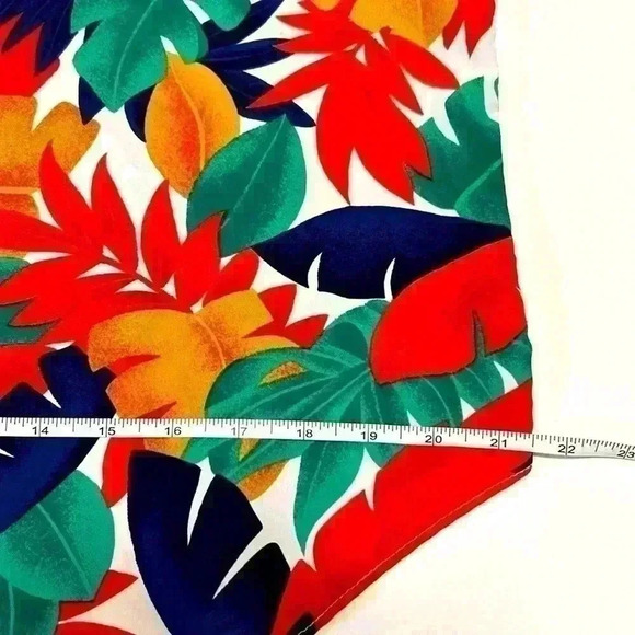 Vintage Hawaiian Shirt Blouse Short Sleeve Button Floral Vacation Women's Travel - Picture 3 of 9